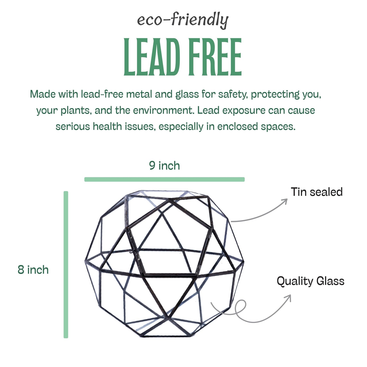 KraftStories Clear Glass Terrarium with Door | Sphere Design Container | Ideal Planter for Moss and Indoor Plants | Maintains Humidity | Self-Sustaining Indoor Garden Ecosystem (Only Terrarium) - Plantonio