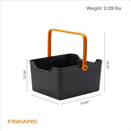 FISKARS Gardening Tool Caddy with Small Tool Storage - Suitable for Indoor and Outdoor Use - Made with Recycled Plastic - Plantonio