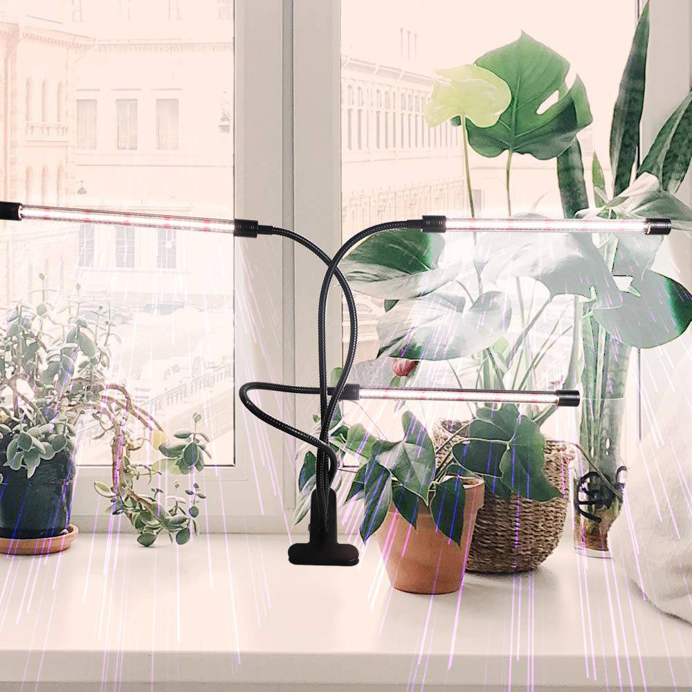 GHodec Grow Light for Indoor Plants,6000K 126LED Clip Plant Lights with Flexible Gooseneck & Timer Setting 4/8/12H,5 Dimmable Levels - Plantonio