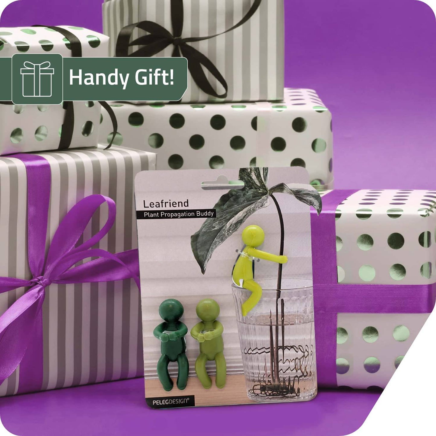 Leafriend: Plant Propagation Buddy; Plant Support for Sprouts, Stems, Shoots, and Cuttings; 3 Cute Plant Supports for a Plant Propagation Station or an Indoor Garden; Plant Lover Gifts by Peleg Design - Plantonio