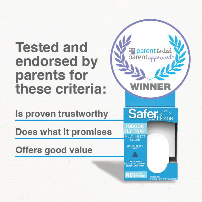 Safer Home SH502 Indoor Plug-In Fly Trap for Flies, Fruit Flies, Moths, Gnats, and Other Flying Insects – 400 Sq Ft of Protection - Plantonio