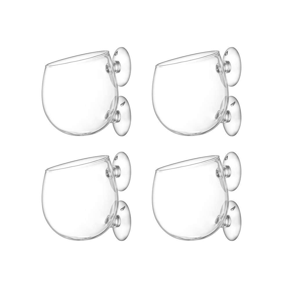 Suction Cup Planter, 4Pcs Magnetic Suction Cup Window Aquarium, Glass Vase Plant Pots Decorations Fish Tank for Aquascape Aquarium - Plantonio