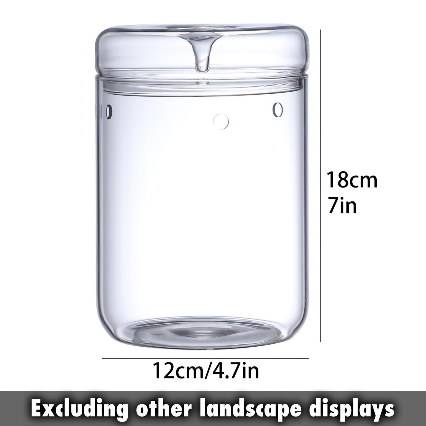 SARUFO Small Glass Plant Terrarium 4.7"X7" Inches Succulent Air Planter Fern Moss Micro-Landscape Vase for Home Garden Office Tabletop Decoration Container with Lid Indoor Wardian Copyright Patent - Plantonio